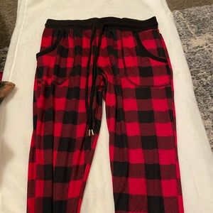Black and red comfy jogger pants